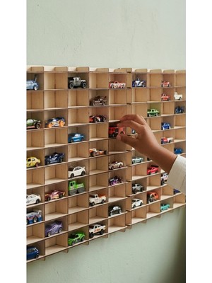 My Kids Room Oyuncak Araba Rafı 1/64  100'LÜ Dekoratif Çocuk Odası Oyuncak Organizer (Hotwheels ve Matcbox Arabaları Için Uygundur)