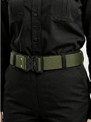 Canaris Palaska Bez Taktikal Kemer Metal Tokalı Ayarlanabilir Haki Yeşil – 4 cm En Polis Güvenlik Outdoor