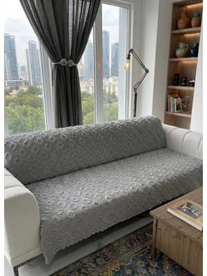 Royam Koltuk Örtüsü Çekyat Örtüsü 175 x 215 Lüks Kumaş Şönil Jakarlı Kaymaz