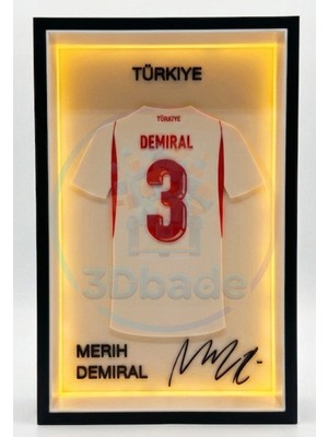 3D Bade | Merih Demiral | Forma imzalı | Dekoratif | Gece Lambası | Hediye