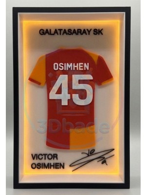 3D Bade | Victor Osimhen | Forma imzalı | Dekoratif | Gece Lambası | Hediye