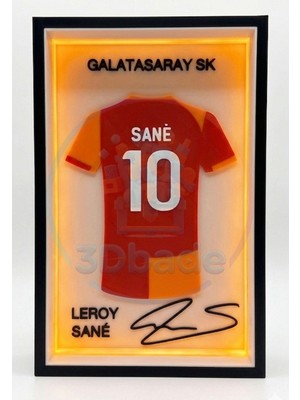 3D Bade | Leroy Sane | Forma imzalı | Dekoratif | Gece Lambası | Hediye