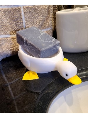 Antilop Sevimli Ördek Tasarımlı Sabunluk – Su Tahliyeli 3D Baskı Banyo Aksesuarı
