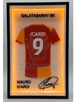 3D Bade | Mauro Icardi | Forma imzalı | Dekoratif | Gece Lambası | Hediye