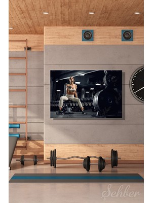 Şehber Dekoratif Yatay Kanvas Tablo Tekli Spor Salonu Fitness Eğitimi Egzersiz 1293