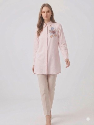 Kayra Çiçek Detaylı Işlemeli Tunik 21153