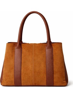 PaminBags Aksesuar Gerçek Süet Deri Yavrulu Garnili Şeritli Çanta PMN0035
