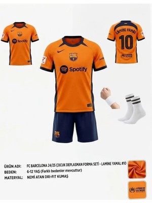 Yenteks Barcelona.lamine Yamal Turuncu Çocuk Forması 4 Parça