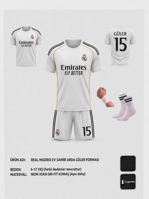 Yenteks Ardaa.gülerr.real.madrid.15 Numara   Çocuk Forması 4 Parça