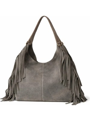 PaminBags Aksesuar Gerçek Deri Yandan Püsküllü Salaş Çanta PMN0036
