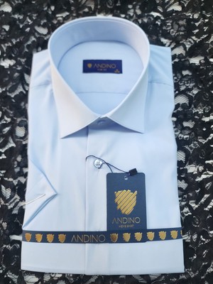 Andino Slimfit Kısa Kol Erkek Gömlek Likralı Dar Kesim Yapısıyla