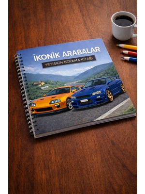 Z&R Craft Ikonik Arabalar – Yetişkinler Için Premium Boyama Kitabı 17 Efsane Araç, 34 Yaprak
