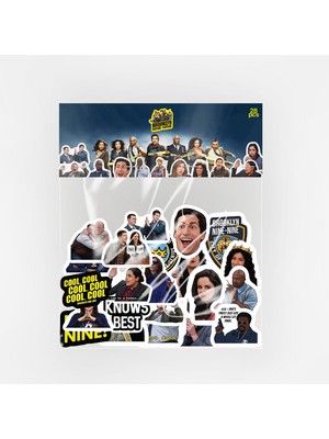 Baprile Brooklyn Nine-Nine 28 Parça Sticker Paketi Suya Dayanıklı Laptop Termos Telefon Etiket Seti