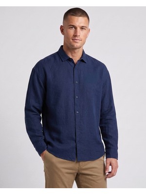 Cliento Premium Pamuklu Keten Oversize Şık Erkek Gömlek