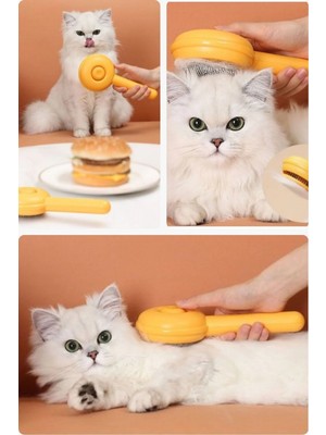 Kitchen Dream Hamburger Şekilli Otomatik Temizlenen Evcil Hayvan Tarağı