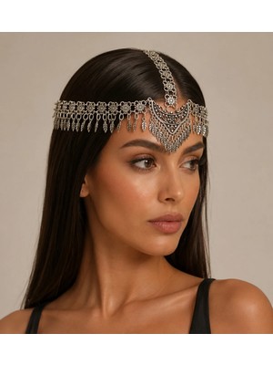 Allona Shop Bohem Ay Motifli Gümüş Renk Saç Aksesuarı