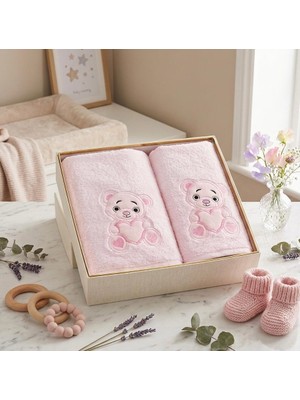 Royam Minel %100 Pamuk 2 Li Set Nakışlı Bebek Çocuk Havlu Seti