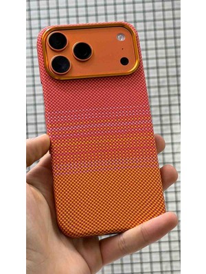 Evlium iPhone 17 Prokarbon Kılıf Magsafe Ince Slim Mikasert Desenli Kılıf Dokulu Karbonfibermavi