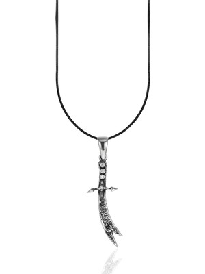 Oya Silver Zirkon Taşlı Hz. Ali Zülfikar Gümüş Kolye Ucu [OYOT325]