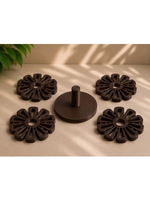 Triora Design Çiçek Figürlü Bardak Altlığı Seti (4'lü)