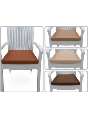 Ayzen Home 4 Adet Rattan Sandalye Minderi Bağcıklı 45X45 Kare