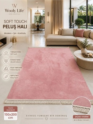 Wooly Life Peluş Halı 150X200 Yumuşak Doku Yeni Nesil Kaymaz Taban Halı