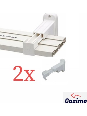 Cazimo 2 Adet Perde Rayı Korniş L Ayak Duvara Montaj Askı Aparatı Plastik