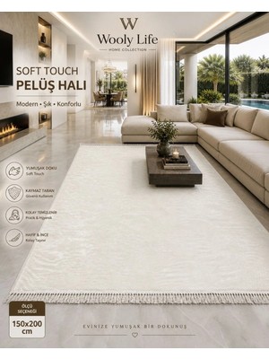 Wooly Life Peluş Halı 150X200 Yumuşak Doku Yeni Nesil Kaymaz Taban Halı