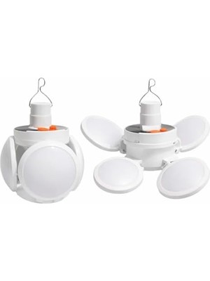 Güneş Enerjili Katlanabilir LED Kamp Lambası, 4 Panelli Süper Parlak Taşınabilir Aydınlatma, USB Şarjlı, Askılı Tavan Feneri, Elektrik Kesintisi, Karavan ve Kullanım