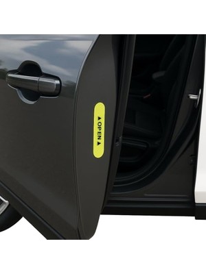 Reflektif Araç Kapı Uyarı Stickerı 2'li Set – Gece Görünür Güvenlik Bandı | Yapışkanlı, Suya Dayanıklı, “open” Yazılı | Kapı Açılınca Uyarı Etiketi – Sarı Renk