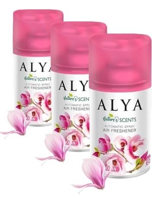 Alya 's Scents Magnolia - Manolya Oda Kokusu Yedek Makine Spreyi 250 ml (3 Paketi)