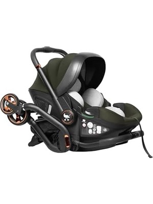 Merkür Bebe 2'si 1 Arada I-Size Oto Koltuğu ve Bebek Arabası Yeşil, Saniyeler Içinde Dönüşüm, Tekerlekli Oto Koltuğu, Çift Yönlü, 9.5 Kg, 0-13 kg Arası Kullanım, Hafif, Kompakt