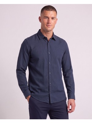 Cliento Pamuklu Keten Slim Fit Modern Erkek Gömlek