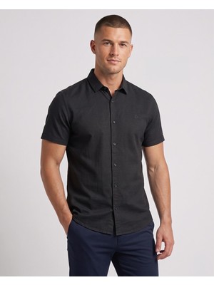 Cliento Pamuk Keten Armürlü Smart Casual Erkek Gömlek