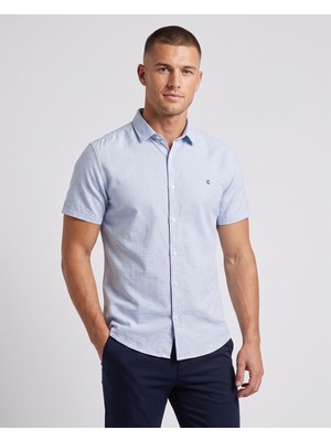 Cliento Pamuk Keten Armürlü Smart Casual Erkek Gömlek