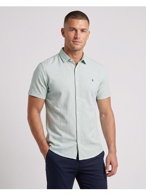Cliento Pamuk Keten Armürlü Smart Casual Erkek Gömlek