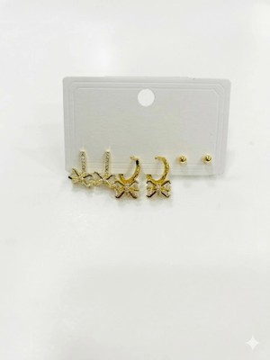 Hayat Store Fiyonk Detaylı Sallantılı Altılı Küpe - KP00596