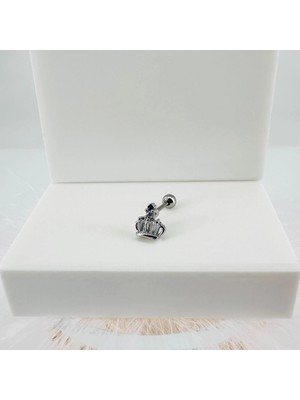 Hayat Store Rodyum Zirkon Taşlı Uç Kısmı : Pirinç Kıkırdak Bar Uzunluğu : 6 mm / Bar Kalınlığı 0.8 mm / Top Boyu 3 mm - PT0043