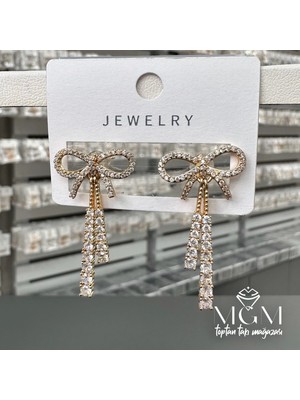 Hayat Store Zirkon Taşlı Pirinç Küpeler - KP00130