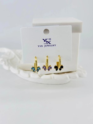Hayat Store Zirkon Taşlı Üçlü Kombin Küpe - KP00410
