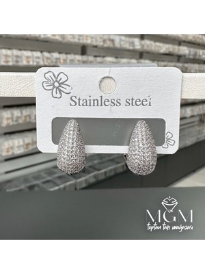 Hayat Store Zirkon Taşlı Su Damlası Küpe - KP00170