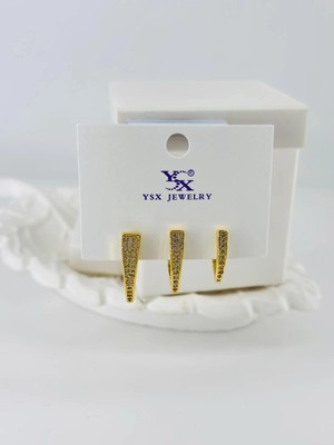 Hayat Store Zirkon Taşlı Üçlü Kombin Küpe - KP00414