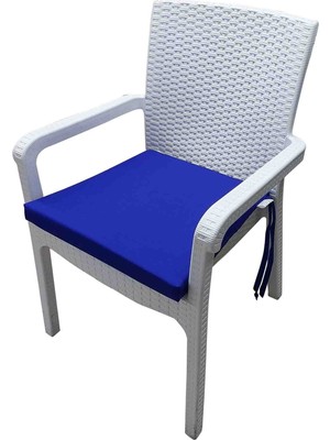 Ayzen Home 4 Adet Rattan Sandalye Minderi Bağcıklı 45X45 Kare Su Itici Leke Tutmaz Uzun Ömürlü Kumastan