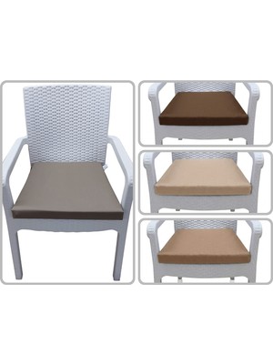 Ayzen Home 4 Adet Rattan Sandalye Minderi Bağcıklı 45X45 Kare
