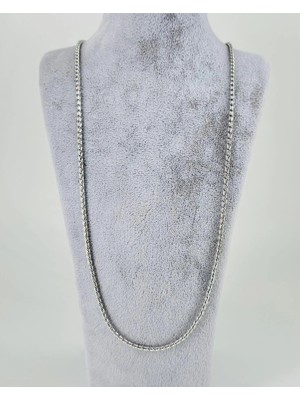 Hayat Store Rodyum Çelik Erkek Kolye 60 cm - EKL0033