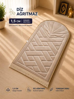 Bripurga 1.5 cm Sünger Destekli Diz Ağrıtmaz Seccade Ortopedik Namazlık