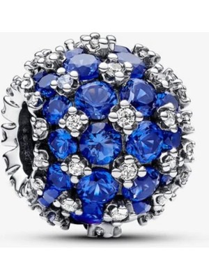 Lovecharm Işıltılı Pavé Yuvarlak Mavi Charm S925