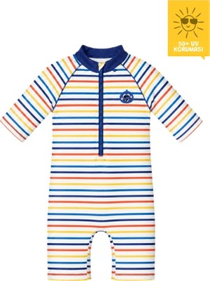 Daring Littles Uv Korumalı Upf 50+ Çizgili Bebek Tulum - Wonder Lines Koleksiyonu