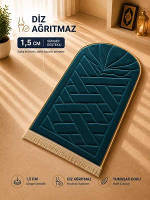 Bripurga 1.5 cm Sünger Destekli Diz Ağrıtmaz Seccade Ortopedik Namazlık