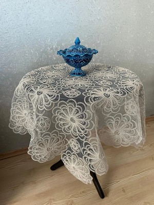 Zesa Home Fiskos Masa Örtüsü Tül Güpürlü Çeyizlik